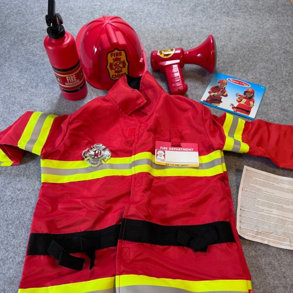 Melissa & Doug Fire Chief Role Play Set Costume Ages 3-6 Complete Open Box
